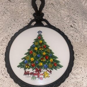 Holiday Tree Trivet with Multicolor Design